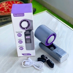 Quạt Cầm Tay Sò Lạnh K801 4000mAh – Quạt Mini Làm Mát Nhanh, 200 Mức Gió, Có LED