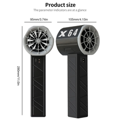 Quạt Phản Lực Super Turbo JetFan X64 - Áp Lực Gió 1400Gram - Pin Khủng 8000mAh