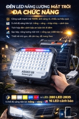 Đèn Năng Lượng Mặt Trời Asako KT01416 280 LED Pin 4500mAh Chống Nước IP66