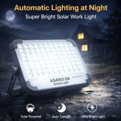 Đèn Năng Lượng Mặt Trời Asako KT01416 280 LED Pin 4500mAh Chống Nước IP66