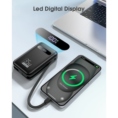 Pin Sạc Dự Phòng EnergyQC 20000mAh 35W PD QC4.0 Tích Hợp Cáp USB-C & Lightning