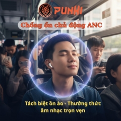 Tai Nghe Không Dây Punki Pro 2 Hổ Vằn 1563E ANC Chống Ồn Chủ Động