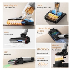 Máy Hút Bụi Lau Sàn MOVA X4 Pro 20000Pa Lau Nước Nóng 90°C Tự Giặt Sấy Con Lăn