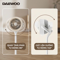 Quạt Tuần Hoàn Không Khí Daewoo AI Điều Khiển Giọng Nói 12 Cấp Gió Kiêm Đèn Ngủ