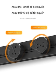 Ổ Điện Ray Gắn Tường TESSAN Power Track DLGD-P411 8000W 60cm 3 Ổ Cắm Di Động Xoay 360°