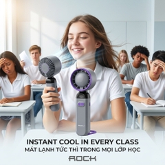Quạt Cầm Tay Turbo ROCK LQ-217B 100 Cấp Độ Gió Màn Hình LED