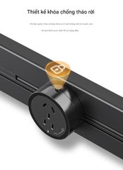 Ổ Điện Ray Gắn Tường TESSAN Power Track DLGD-P411 8000W 60cm 3 Ổ Cắm Di Động Xoay 360°