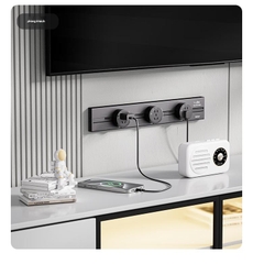 Ổ Điện Ray Gắn Tường TESSAN Power Track DLGD-P411 8000W 60cm 3 Ổ Cắm Di Động Xoay 360°