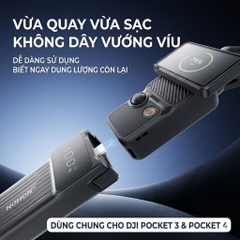 Tay Cầm Pin NOHON 10.000mAh Cho DJI Pocket 3 / Pocket 4 – Sạc Nhanh 22.5W