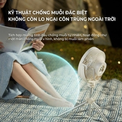 Quạt Tích Điện Chống Muỗi Uringo 10000mAh Đèn LED Sạc Type-C