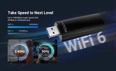USB Thu WiFi 6 Rock Space AX1800 Băng Tần Kép USB 3.0 Cho Laptop & PC