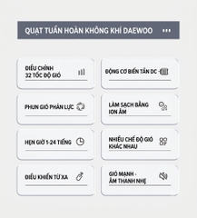 Quạt Cây Đối Lưu Daewoo DY-XF03 32 Cấp Gió Điều Khiển Từ Xa Động Cơ DC