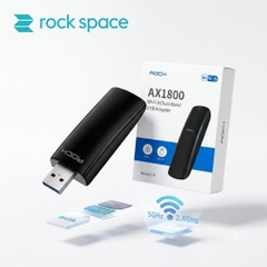 USB Thu WiFi 6 Rock Space AX1800 Băng Tần Kép USB 3.0 Cho Laptop & PC