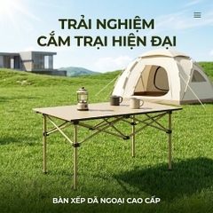 Bàn Xếp Dã Ngoại Gấp Gọn Hợp Kim Cao Cấp Cho Cắm Trại Camping Du Lịch Ngoài Trời