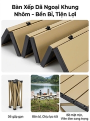 Bàn Xếp Dã Ngoại Gấp Gọn Hợp Kim Cao Cấp Cho Cắm Trại Camping Du Lịch Ngoài Trời