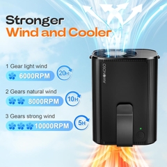 Quạt kẹp thắt lưng & đeo cổ đa năng AWONOSO, Pin 10000mAh (Amazon Mỹ)