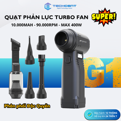 Quạt Phản Lực Super Turbo Fan G1 400W – Pin 10.000mAh, 10 Cấp Gió