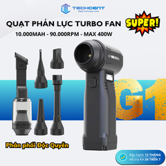 Quạt Phản Lực Super Turbo Fan G1 400W – Pin 10.000mAh, 10 Cấp Gió