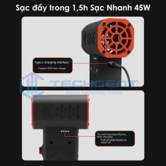 Quạt Phản Lực Super Turbo X7 Áp Lực Gió 570Gram - Pin khủng 16.000mAh - Máy thổi cầm tay mini công suất cao