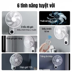 Quạt Treo Tường Thông Minh Jipin JP-FGB-B22SR – Kết Nối App Xiaomi Home, Gió 3D, Động Cơ DC Êm, Tiết Kiệm Điện