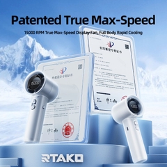 Quạt Cầm Tay RTAKO X5 4800mAh – Quạt Mini Turbo 15000RPM, Sạc Nhanh 20W, Gió Siêu Mạnh