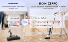 Máy lau nhà & hút bụi INXNI Z3 Pro - 3 trong 1, tự sấy giẻ, diệt khuẩn