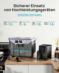 Trạm điện di động DaranEner NEO2000 - 2073,6Wh, Công suất 2000W, Sạc đầy 1,8 giờ