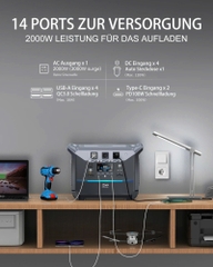 Trạm điện di động DaranEner NEO2000 - 2073,6Wh, Công suất 2000W, Sạc đầy 1,8 giờ