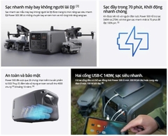 Trạm điện di động 220V DJI Power 500, Công suất 1000W, Pin LFP (LiFePO4) 512Wh, Sạc nhanh 70 phút