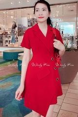 Váy Công Sở Chữ A Nữ ALICE Thiết Kế Cổ Sơ Mi Chân Váy Vạt Chéo Sang Đính  Ngọc Thanh Lịch V703