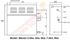 Máy xông hơi ướt master Steam 4.5kw