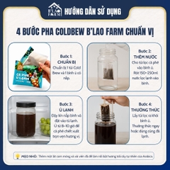 Cà phê ủ lạnh Cold Brew B'Lao Farm 100% Arabica Cầu Đất - Túi lọc tiện lợi, chua thanh, đắng nhẹ, thơm, ngọt hậu