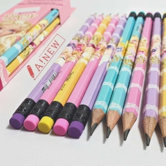 Hộp bút chì gỗ 2B hình búp bê Barbie PC01-PR