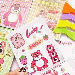 SỔ STICKER GẤU DÂU 24 TRANG / GẤU DÂU / TẶNG KÈM DỤNG CỤ DÁN STICKER / MÃ SỐ 346660