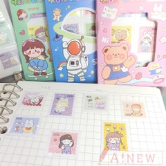 Sticker tem/ Tem dán có hình dễ thương / 72 hình tem dán