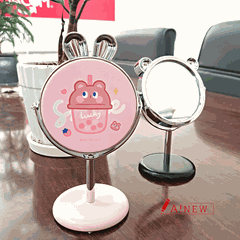 Gương trang điểm mini dễ thương Cosmetic Mirror / Gương mini để bàn / Gương 1 mặt hình gấu, thỏ / Gương GB/T23148-2008 / mã số 498404