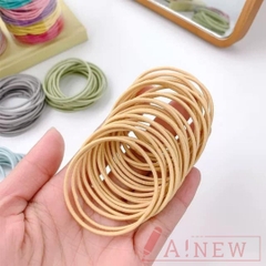 Set hộp 100 thun cột tóc nhiều màu