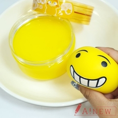 Slime bơ tặng kèm mochi mặt cười giải trí