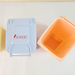 HỘP CẮM BÚT HÌNH THÙNG RÁC MINI DỄ THƯƠNG  / KÈM BÁNH XE DI CHUYỂN / GẮN CHARM / THÙNG RÁC MINI