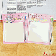 GIẤY NOTE TRONG SUỐT TẶNG KÈM BÚT BI MỰC ĐEN MINI / GIẤY NOTE TRONG / GIẤY NOTE / GIẤY GHI CHÚ / MÃ SỐ 111086