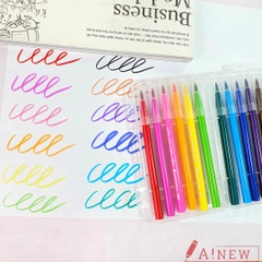 Bộ bút lông dạ 12 màu - Bút màu đầu Brush - Felt Pen Deli C1030 04 / Mã 309570