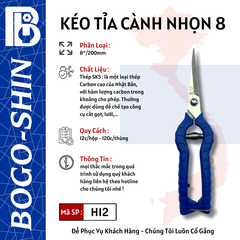 Kéo Tỉa Cành Nhọn 8x200mm Bogo-Shin