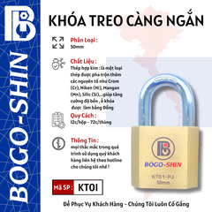 Khóa Treo Càng Ngắn 40mm & 50mm & 60mm Bogo-Shin