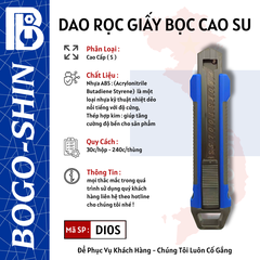 Dao Rọc Giấy Bọc Cao Su Cao Cấp Bogo-Shin