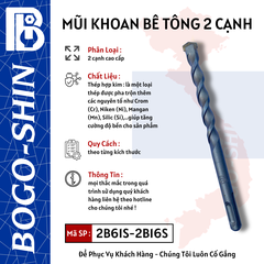 Mũi Khoan Bê Tông BOGO-SHIN Cao Cấp 2 Cạnh