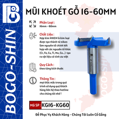 Mũi Khoét Gỗ 16mm - 60mm BOGO-SHIN