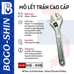Mỏ Lết Trần Cao Cấp 150mm - 450mm Bogo-Shin