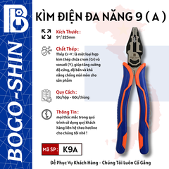 Kìm Điện Đa Năng BoGo-Shin (A) 9x225mm