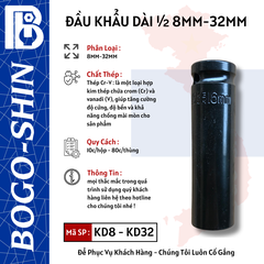 Đầu Khẩu Dài (1/2) BOGO-SHIN 16x80mm - 16x32mm