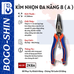 Kìm Nhọn Đa Năng Bogo-Shin (A) 8x200mm